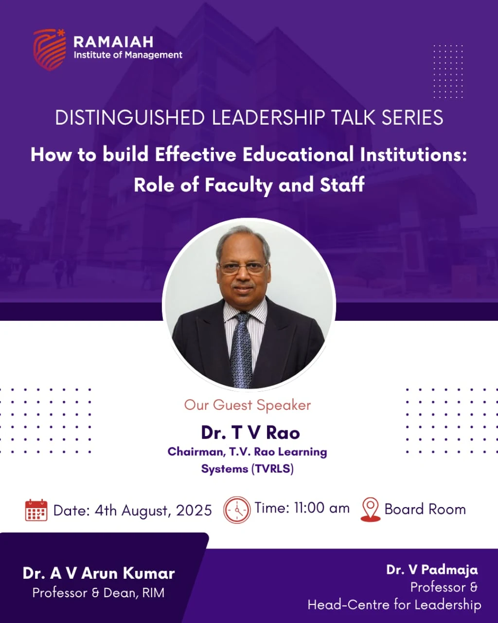 How to build Effective Educational Institutions: Role of Faculty & Staff