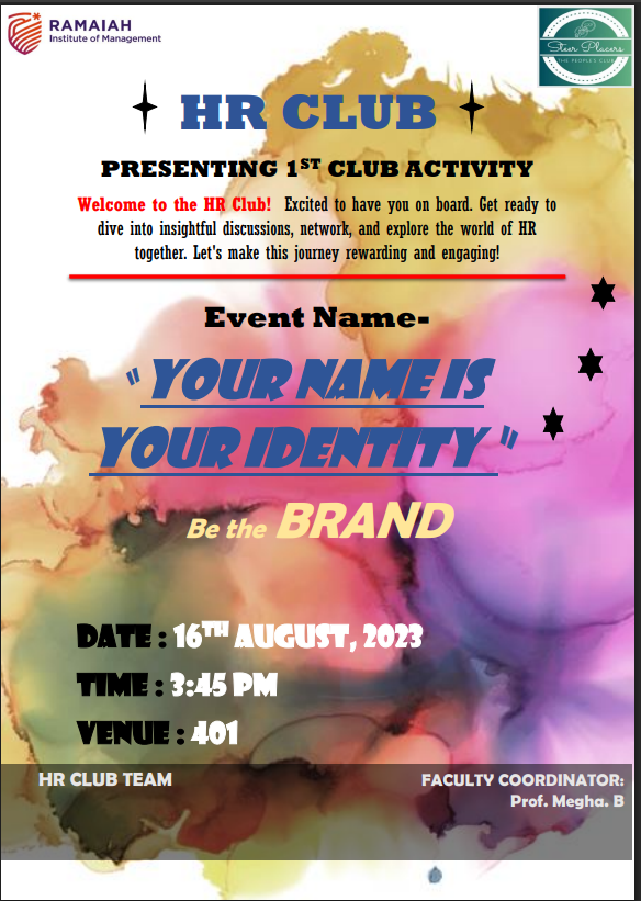 Report on the HR Club Event: “Your Name is Your Identity – Be the Brand”
