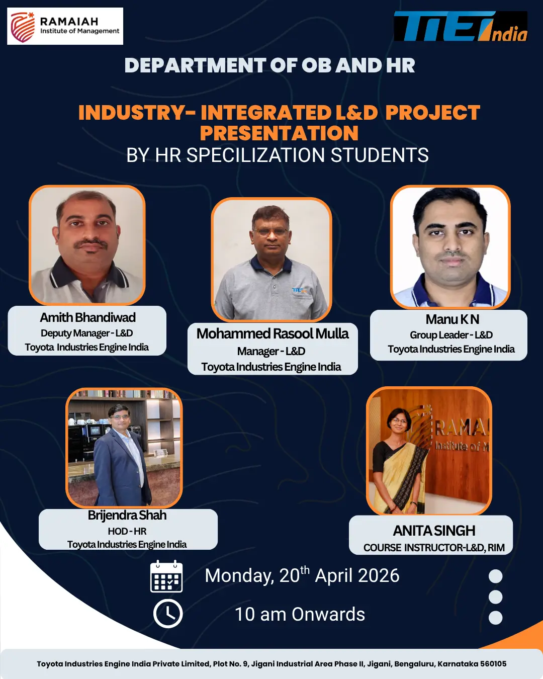 Industry-integrated L&D students project presentation