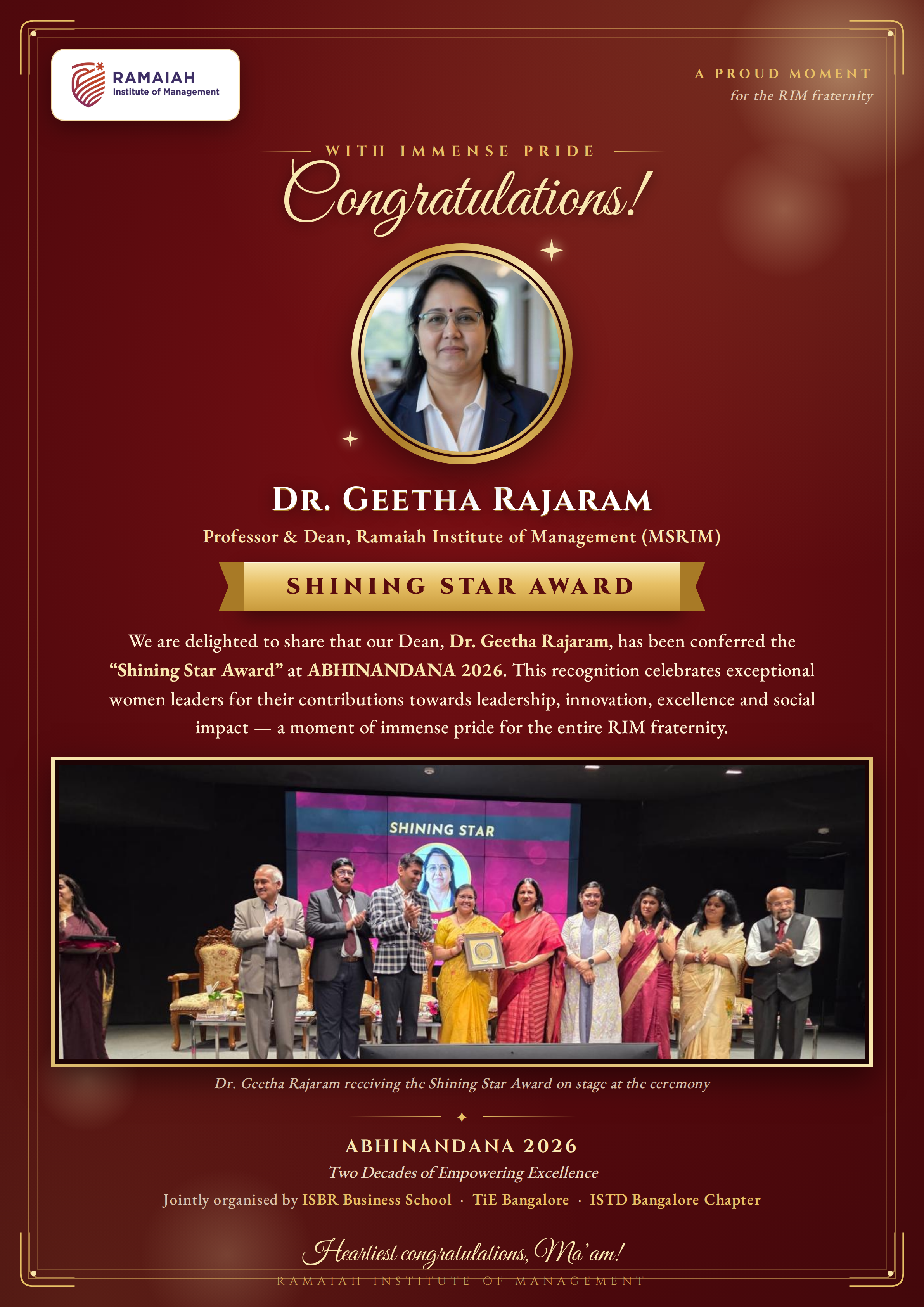 Shining Star Award” at ABHINANDANA 2026
